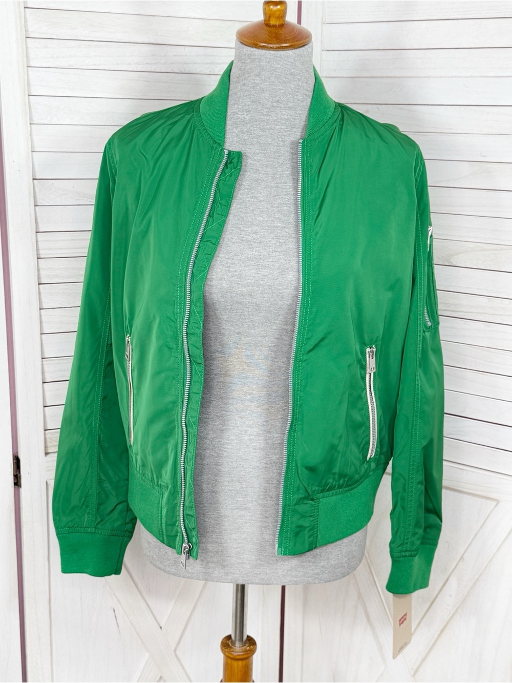 Levi’s Melanie Lightweight Bomber Flight Jacket Green Small Streetwear Blokecore